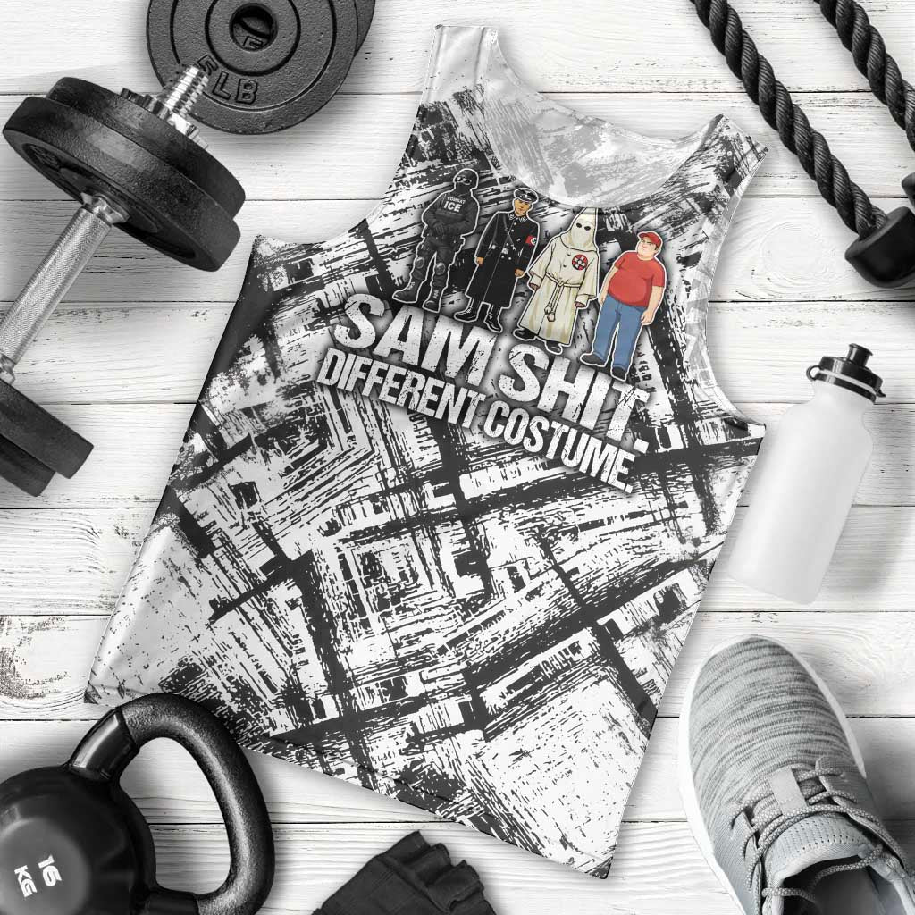 Same Shit Different Costume Men Tank Top Monochrome Gritty Texture