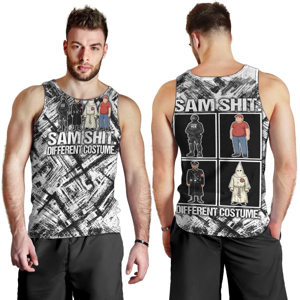 Same Shit Different Costume Men Tank Top Monochrome Gritty Texture
