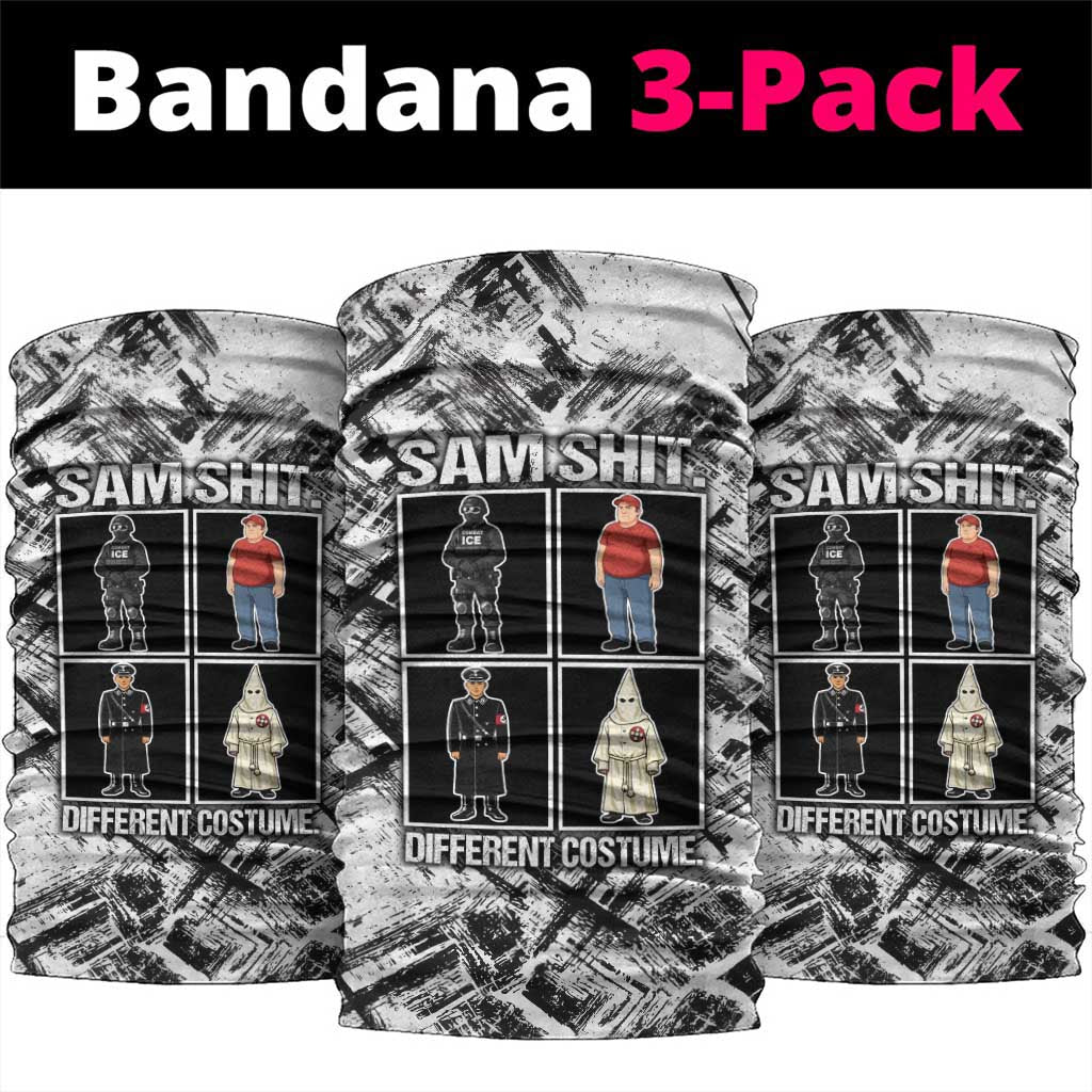 Same Shit Different Costume Neck Gaiter Monochrome Gritty Texture