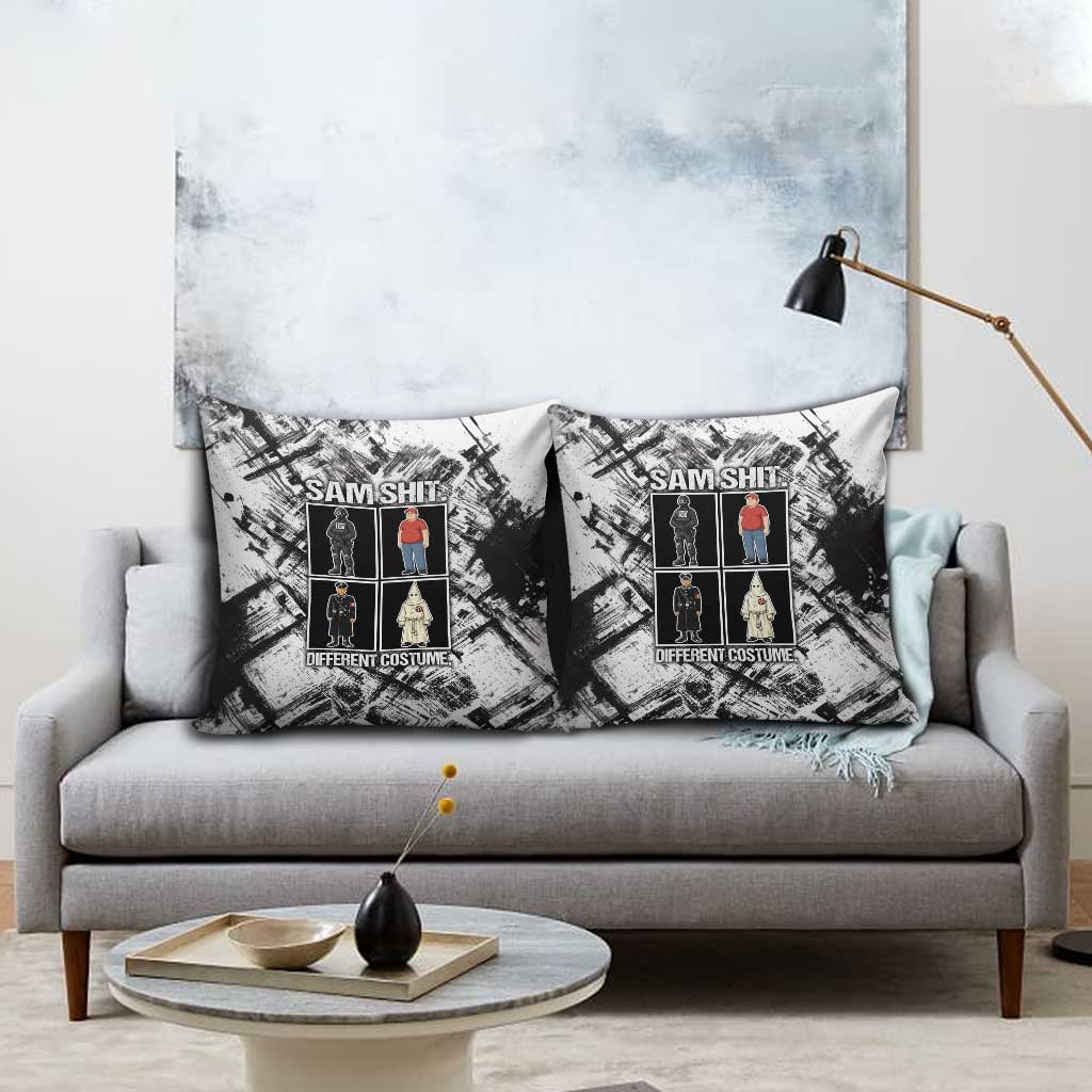 Same Shit Different Costume Pillow Cover Monochrome Gritty Texture