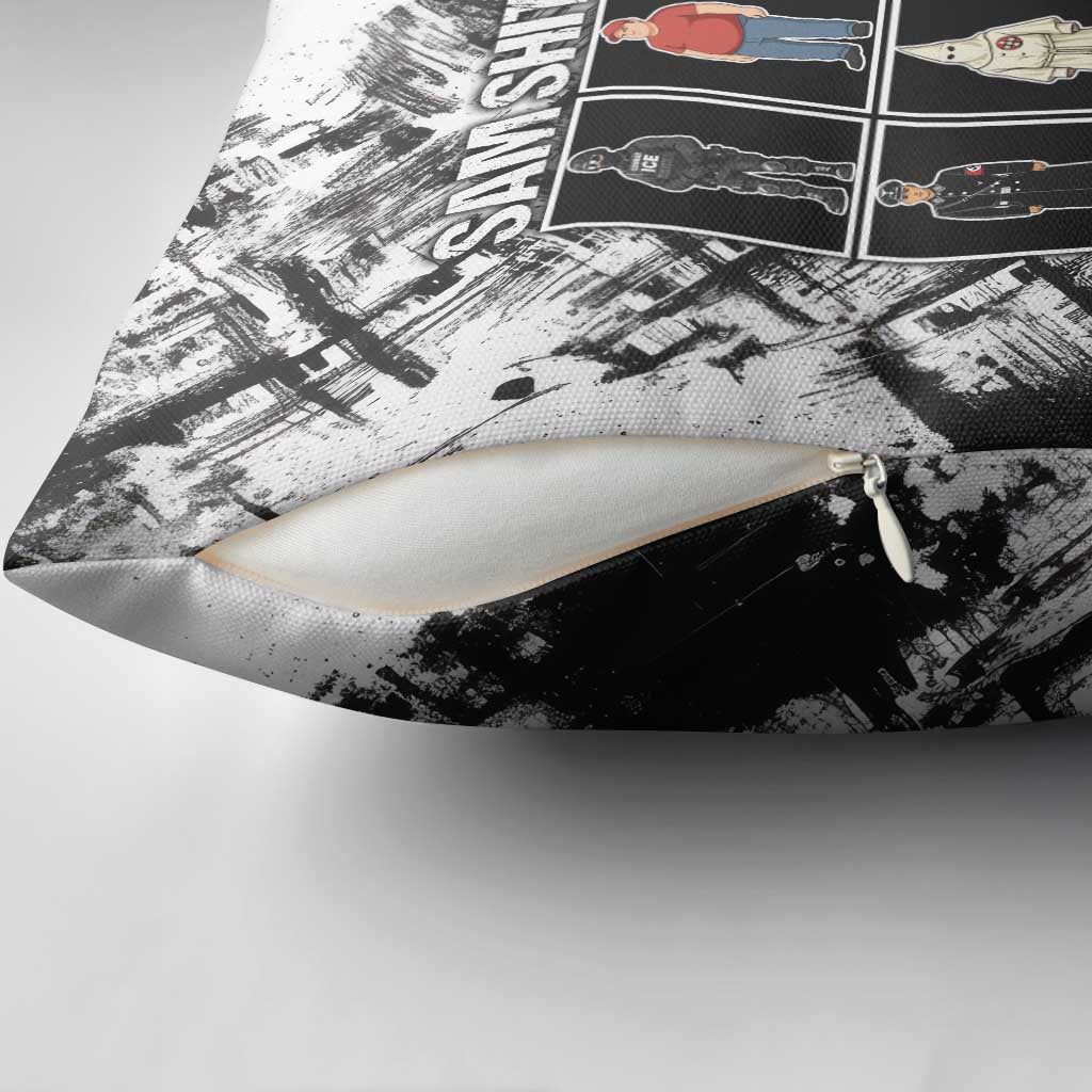 Same Shit Different Costume Pillow Cover Monochrome Gritty Texture