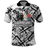 Same Shit Different Costume Polo Shirt Monochrome Gritty Texture