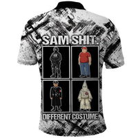 Same Shit Different Costume Polo Shirt Monochrome Gritty Texture