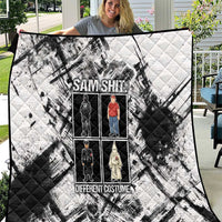 Same Shit Different Costume Quilt Monochrome Gritty Texture