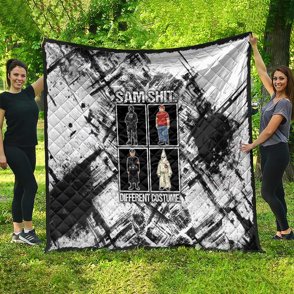 Same Shit Different Costume Quilt Monochrome Gritty Texture