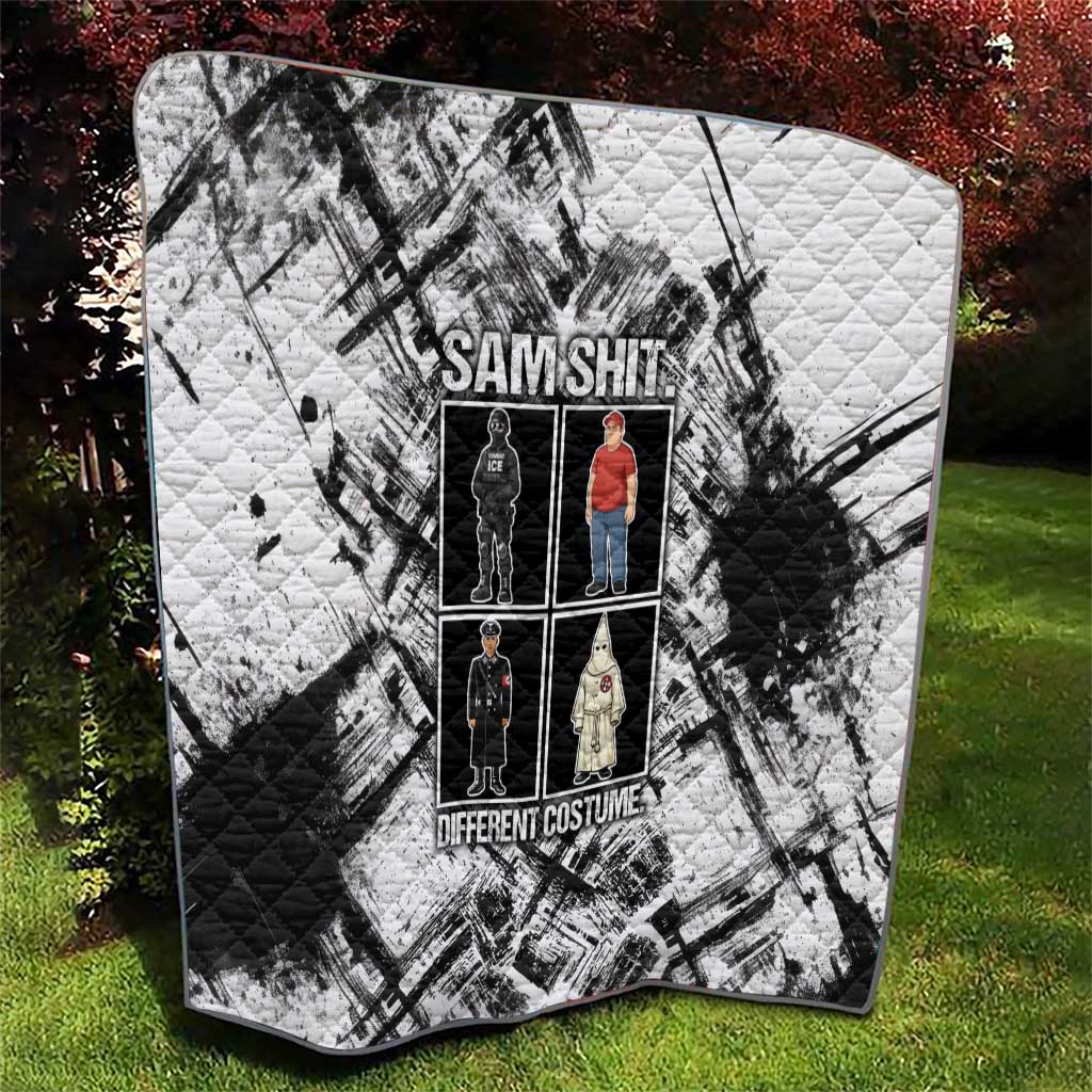 Same Shit Different Costume Quilt Monochrome Gritty Texture