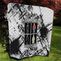 Same Shit Different Costume Quilt Monochrome Gritty Texture