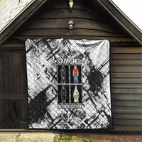 Same Shit Different Costume Quilt Monochrome Gritty Texture