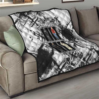 Same Shit Different Costume Quilt Monochrome Gritty Texture