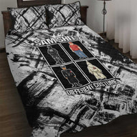 Same Shit Different Costume Quilt Bed Set Monochrome Gritty Texture