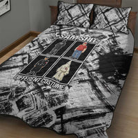 Same Shit Different Costume Quilt Bed Set Monochrome Gritty Texture
