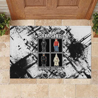 Same Shit Different Costume Rubber Doormat Monochrome Gritty Texture