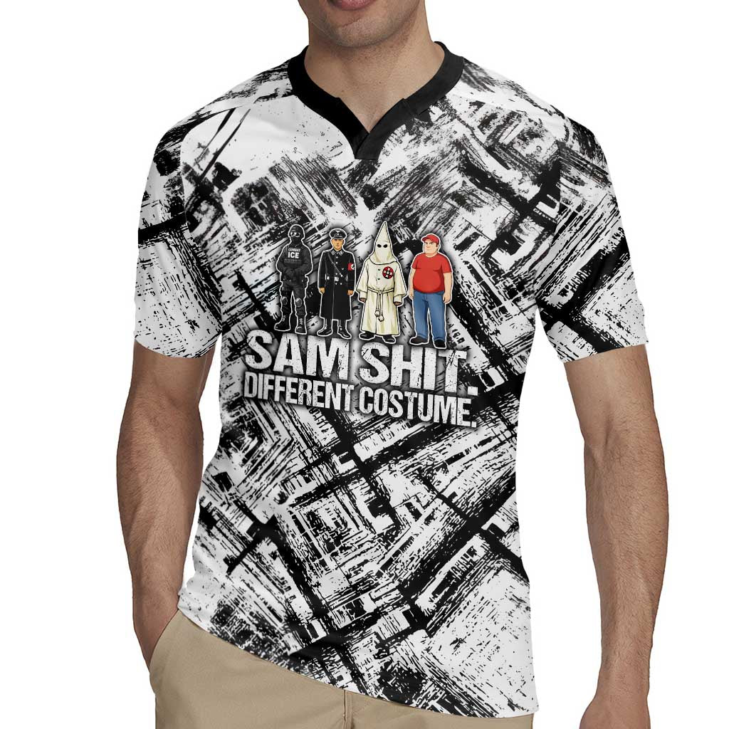 Same Shit Different Costume Rugby Jersey Monochrome Gritty Texture