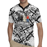 Same Shit Different Costume Rugby Jersey Monochrome Gritty Texture