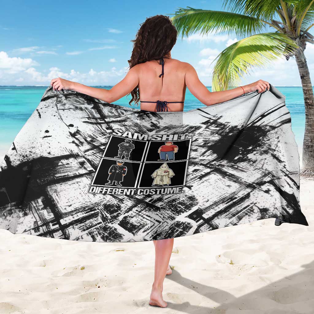 Same Shit Different Costume Sarong Monochrome Gritty Texture