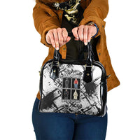 Same Shit Different Costume Shoulder Handbag Monochrome Gritty Texture