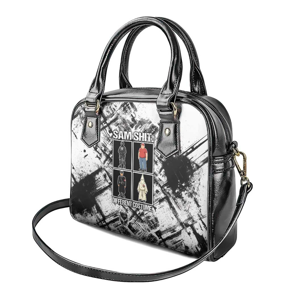Same Shit Different Costume Shoulder Handbag Monochrome Gritty Texture