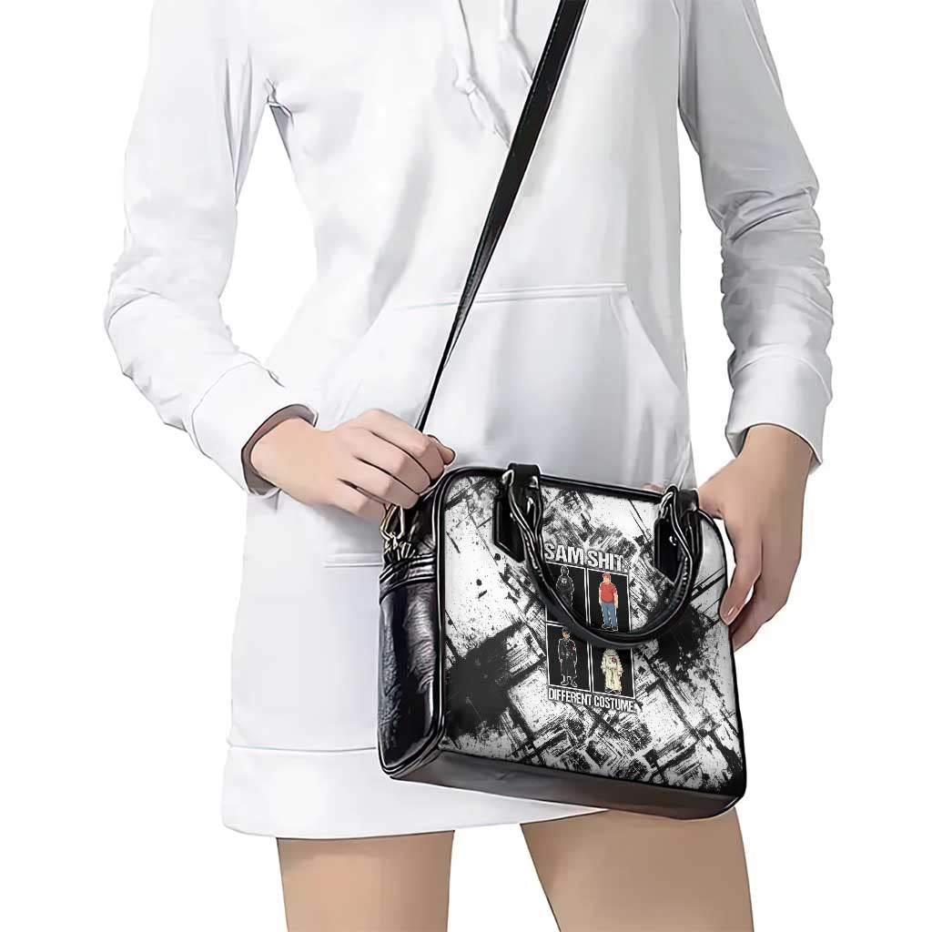 Same Shit Different Costume Shoulder Handbag Monochrome Gritty Texture