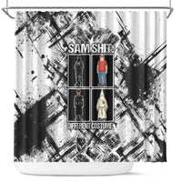 Same Shit Different Costume Shower Curtain Monochrome Gritty Texture