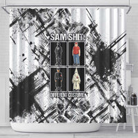 Same Shit Different Costume Shower Curtain Monochrome Gritty Texture