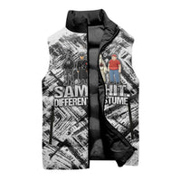 Same Shit Different Costume Sleeveless Puffer Jacket Monochrome Gritty Texture