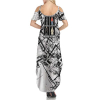 Same Shit Different Costume Summer Maxi Dress Monochrome Gritty Texture