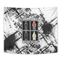 Same Shit Different Costume Tapestry Monochrome Gritty Texture
