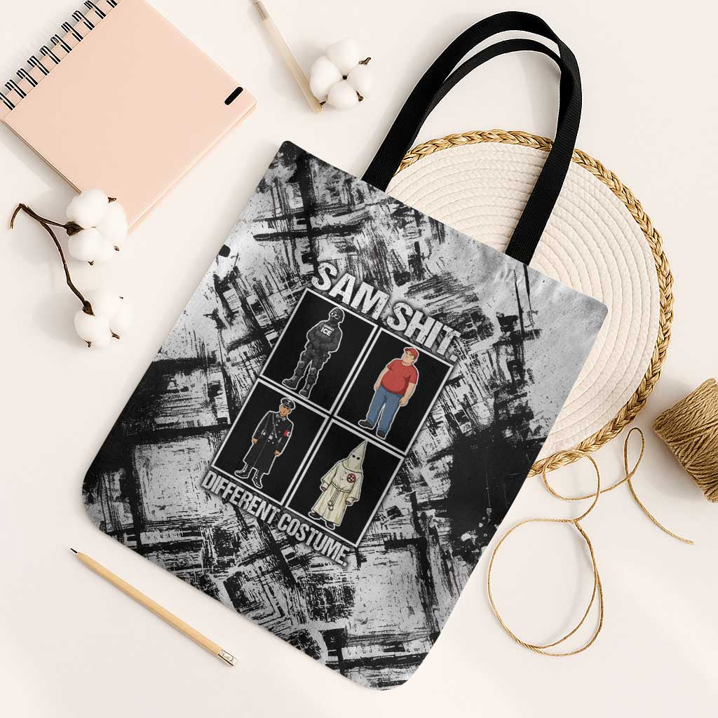 Same Shit Different Costume Tote Bag Monochrome Gritty Texture