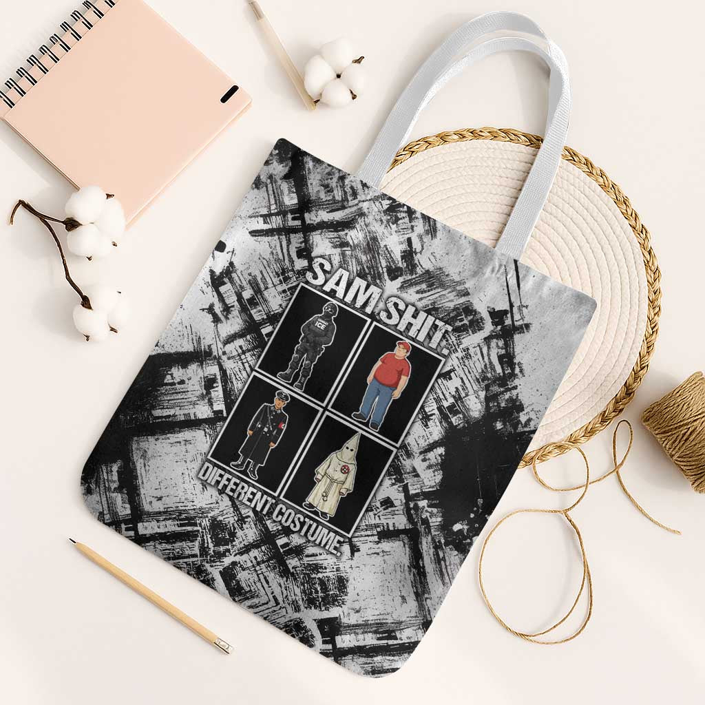 Same Shit Different Costume Tote Bag Monochrome Gritty Texture