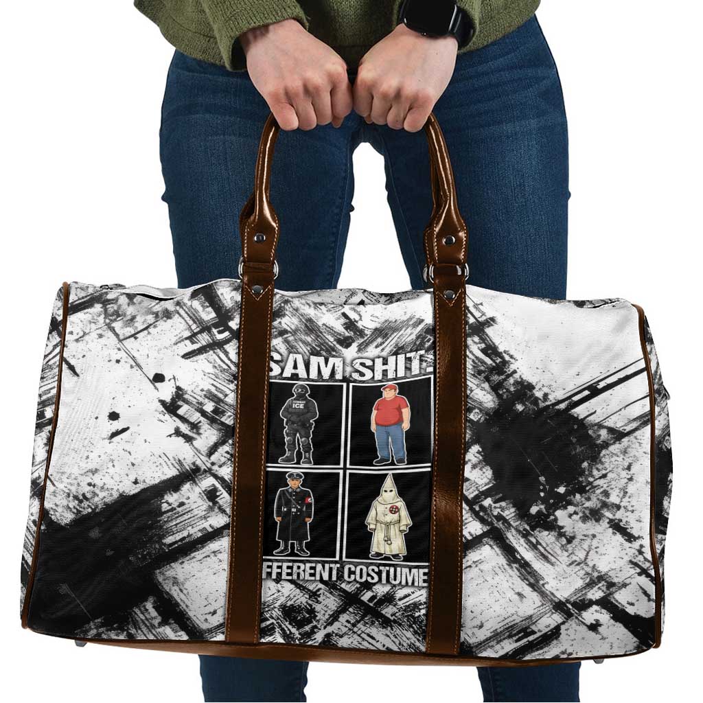 Same Shit Different Costume Travel Bag Monochrome Gritty Texture