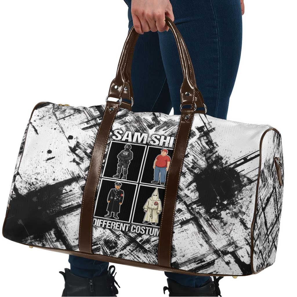 Same Shit Different Costume Travel Bag Monochrome Gritty Texture