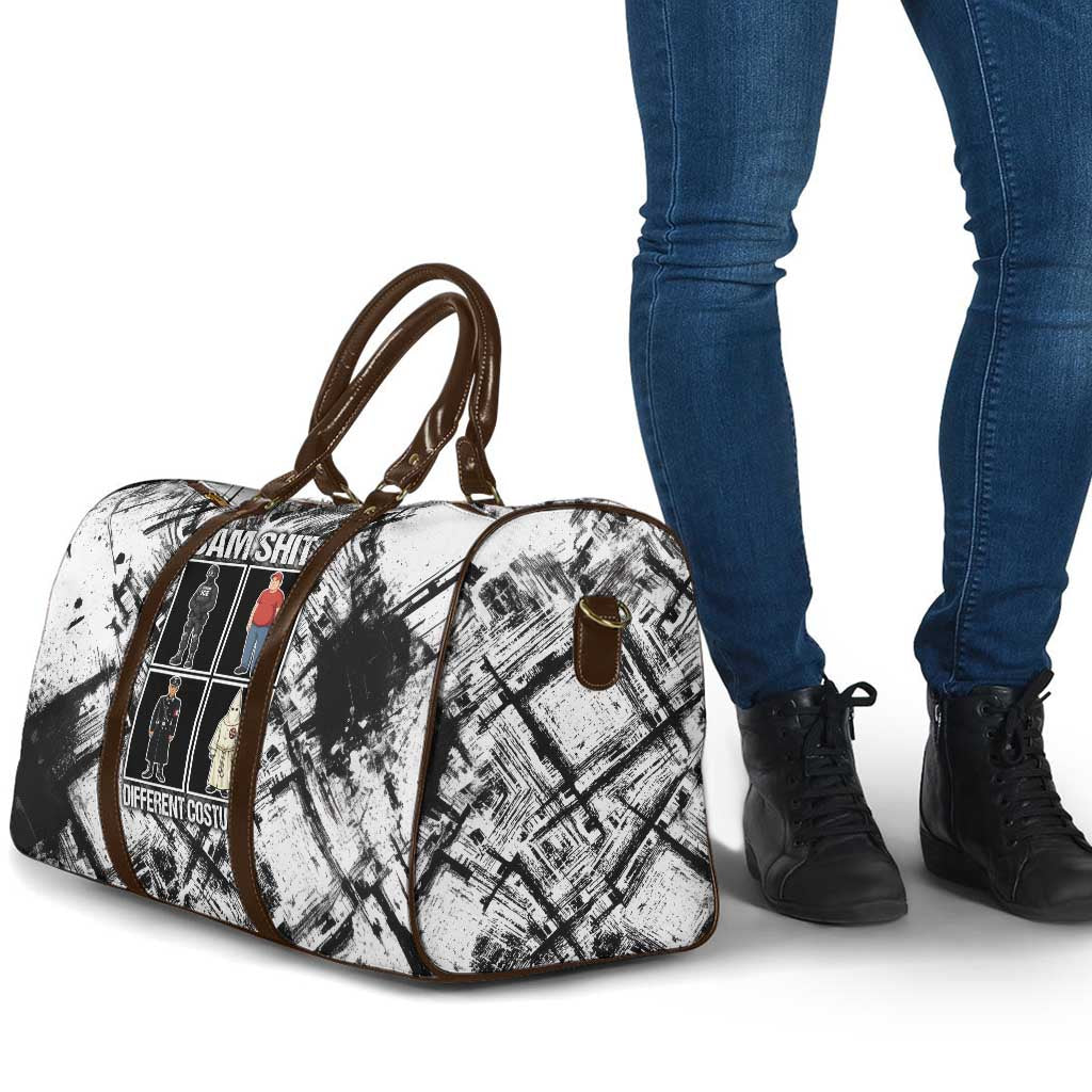 Same Shit Different Costume Travel Bag Monochrome Gritty Texture