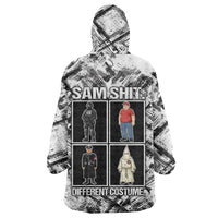 Same Shit Different Costume Wearable Blanket Hoodie Monochrome Gritty Texture