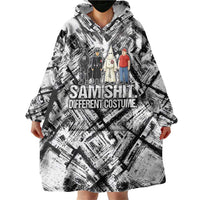 Same Shit Different Costume Wearable Blanket Hoodie Monochrome Gritty Texture