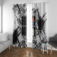 Same Shit Different Costume Window Curtain Monochrome Gritty Texture