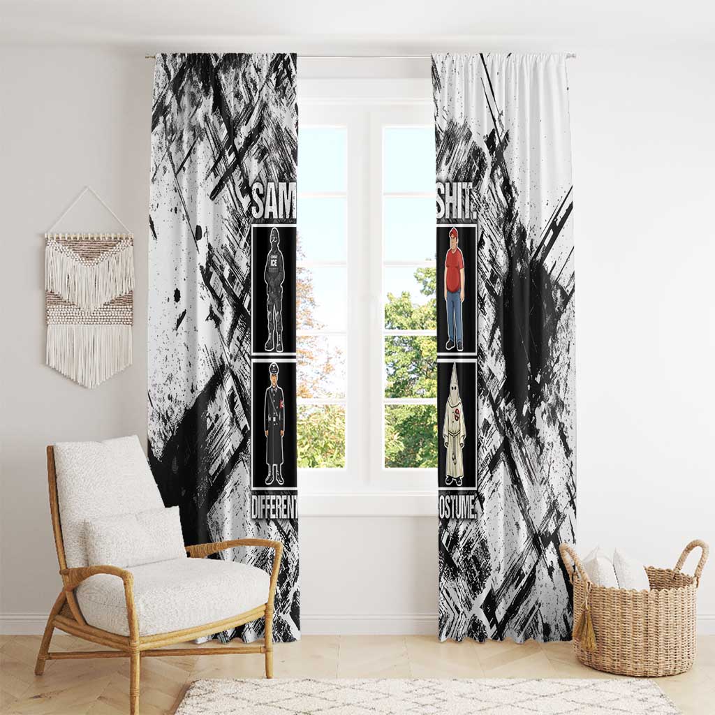 Same Shit Different Costume Window Curtain Monochrome Gritty Texture
