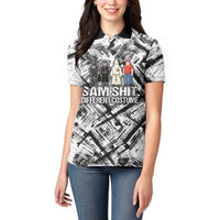 Same Shit Different Costume Women Polo Shirt Monochrome Gritty Texture