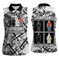 Same Shit Different Costume Women Sleeveless Polo Shirt Monochrome Gritty Texture