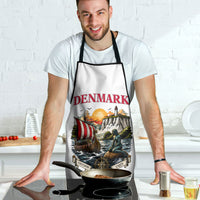 Denmark Kongeriget Heritage Apron Vintage Viking Ship And Nyhavn Scenic Illustration