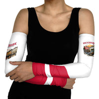 Denmark Kongeriget Heritage Arm Sleeves Vintage Viking Ship And Nyhavn Scenic Illustration
