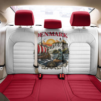 Denmark Kongeriget Heritage Back Car Seat Cover Vintage Viking Ship And Nyhavn Scenic Illustration