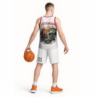 Denmark Kongeriget Heritage Basketball Jersey Vintage Viking Ship And Nyhavn Scenic Illustration