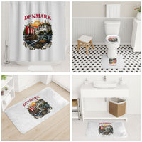 Denmark Kongeriget Heritage Bathroom Set Vintage Viking Ship And Nyhavn Scenic Illustration