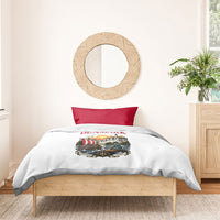 Denmark Kongeriget Heritage Bedding Set Vintage Viking Ship And Nyhavn Scenic Illustration