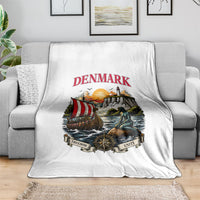 Denmark Kongeriget Heritage Blanket Vintage Viking Ship And Nyhavn Scenic Illustration