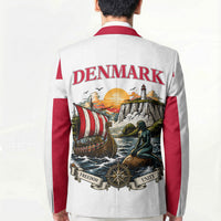 Denmark Kongeriget Heritage Blazer Vintage Viking Ship And Nyhavn Scenic Illustration