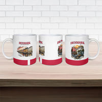 Denmark Kongeriget Heritage Ceramic Mug Vintage Viking Ship And Nyhavn Scenic Illustration