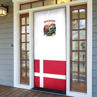 Denmark Kongeriget Heritage Door Cover Vintage Viking Ship And Nyhavn Scenic Illustration