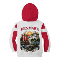 Denmark Kongeriget Heritage Kid Hoodie Vintage Viking Ship And Nyhavn Scenic Illustration