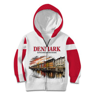 Denmark Kongeriget Heritage Kid Hoodie Vintage Viking Ship And Nyhavn Scenic Illustration
